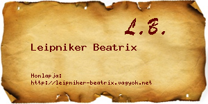 Leipniker Beatrix névjegykártya