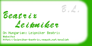 beatrix leipniker business card